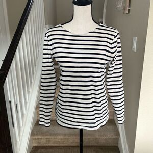 J. Crew Striped Sparkle Ribbon Open Back Sweater Long Sleeve Blouse